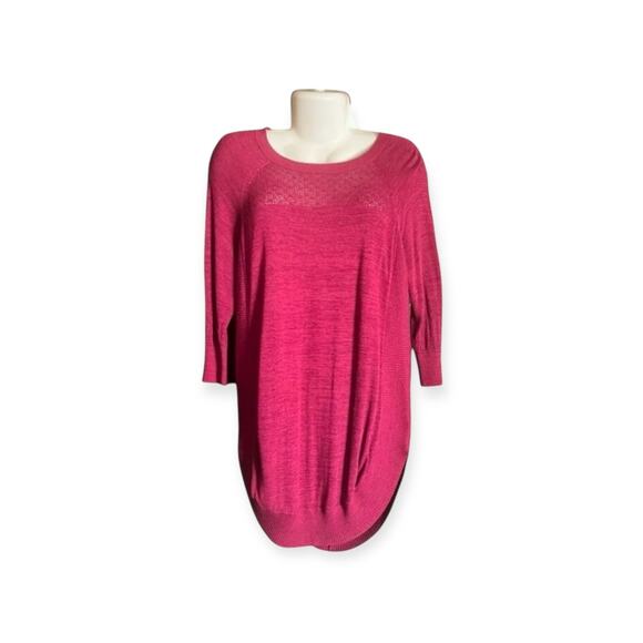 Maurices Sweaters - Maurices Women's Maroon 3/4 Sleeve Lightweight Knit Sweater | Plus Size 0 (14W)